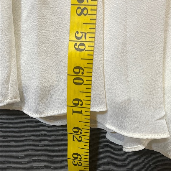 Abercrombie & Fitch Elegant plunge godet Cream Maxi Dress - Picture 7 of 9